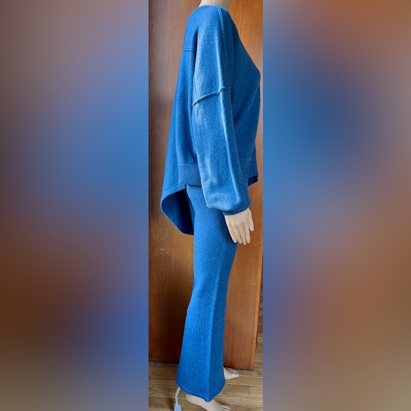 3Pc ZADIG & VOLTAIRE Blue Wool Blend Sweater/Pants/Scarf Set Size M - Picture 5 of 10